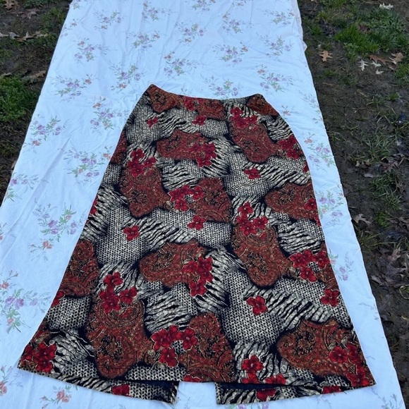 Notations Skirt Petite Large Whimsy Fairy Y2k Floral Animal Print Gold Spring - Picture 4 of 8